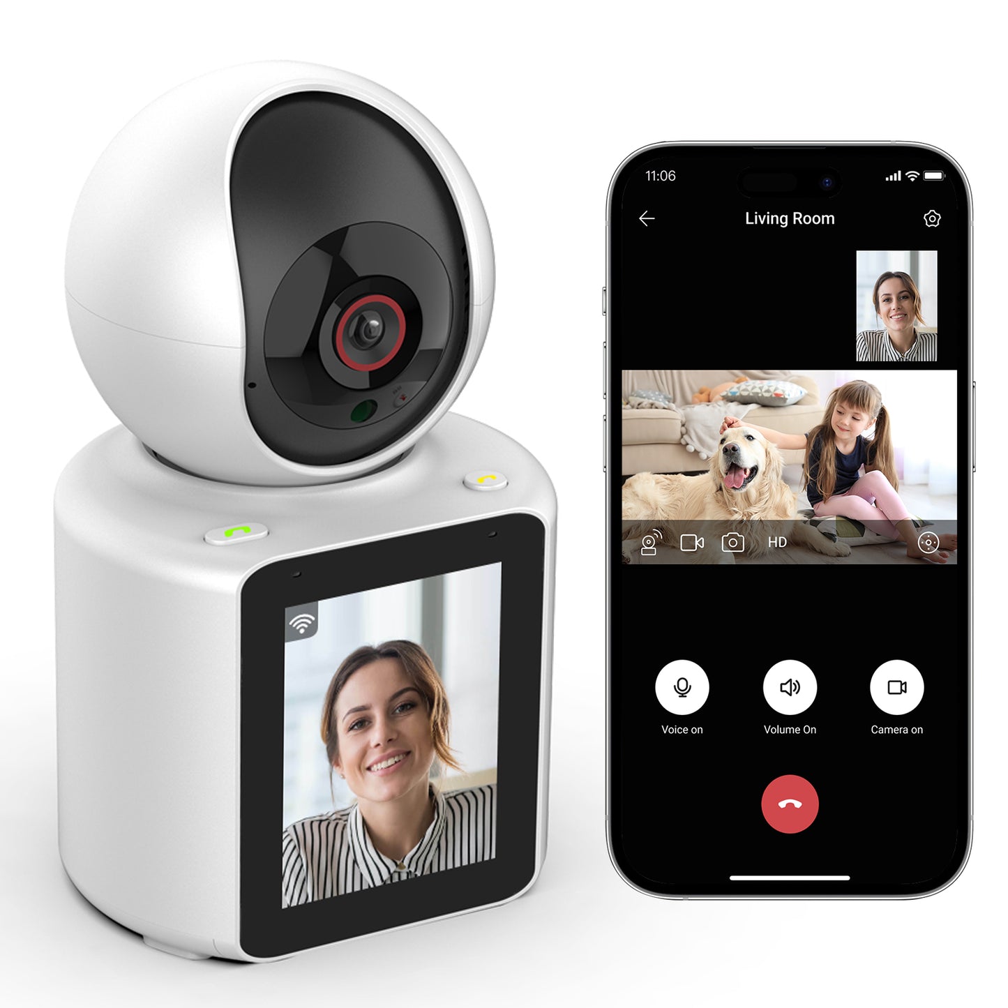 SHIWOJIA One Key Video Call / Hang Up Smart Camera 2MP HD Image Motion Tracking And Alarm