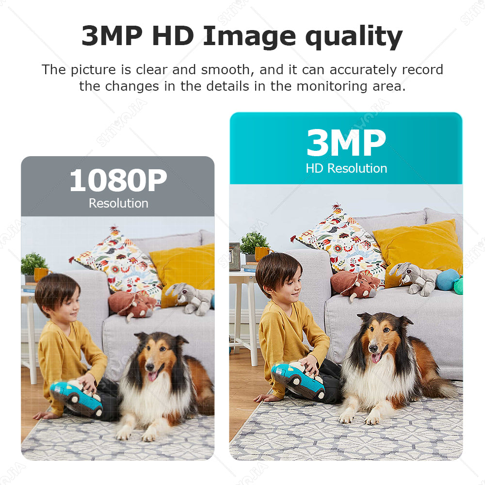 SHIWOJIA Two-Way Video Call Smart Camera 3MP HD Image Quality Color & IR Night Vision Camera