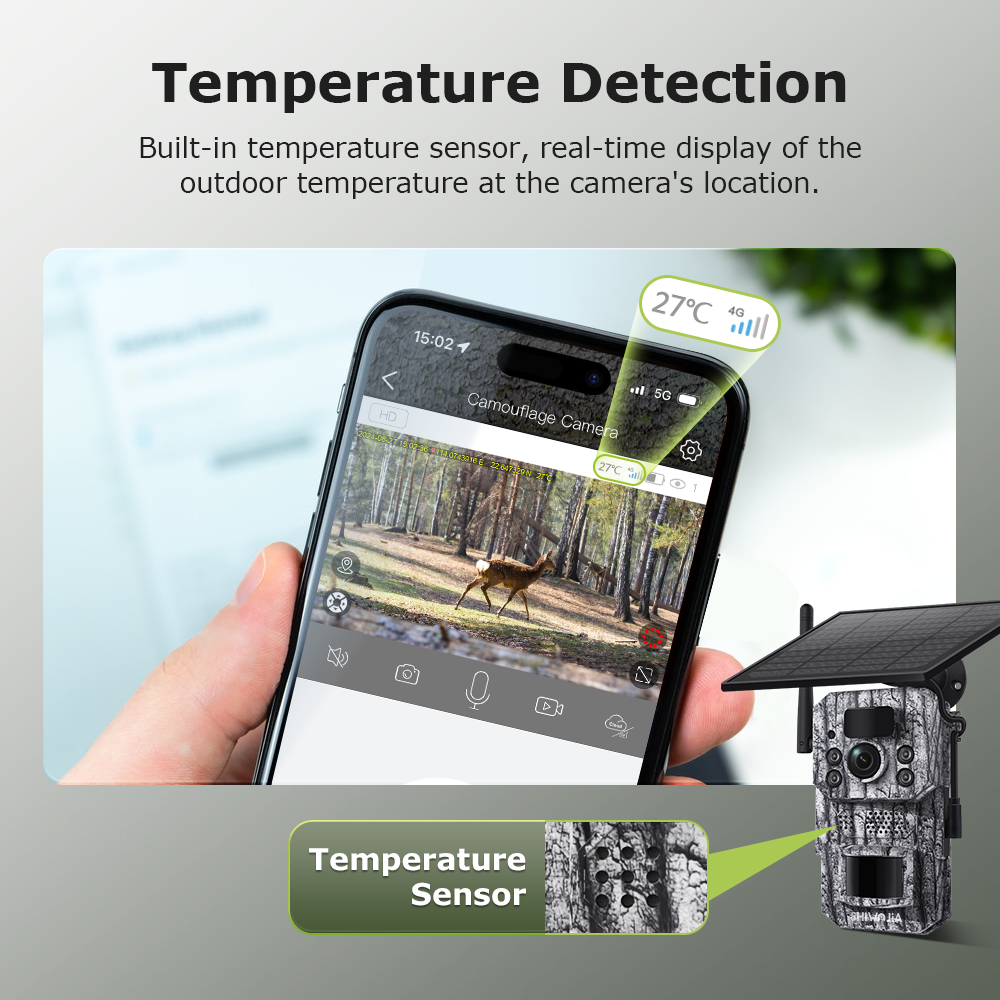 SHIWOJIA New 3MP 3K Camouflage Hunting 4G Tracking Wild Trail Outdoor IP Network Solar Battery Mini Hunting Cameras