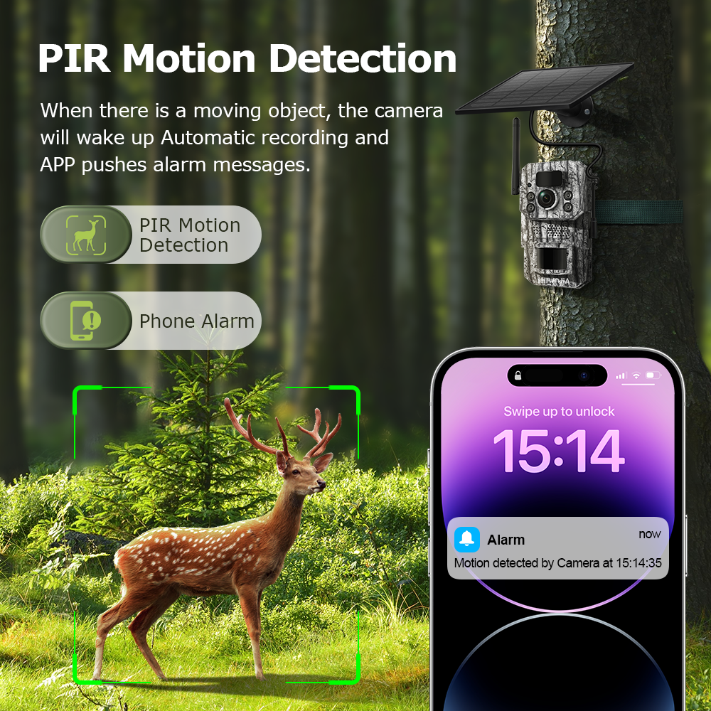 SHIWOJIA New 3MP 3K Camouflage Hunting 4G Tracking Wild Trail Outdoor IP Network Solar Battery Mini Hunting Cameras
