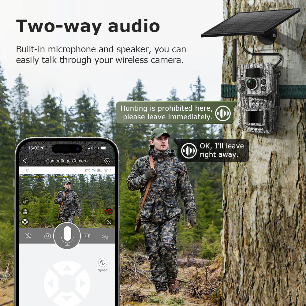 SHIWOJIA New 3MP 3K Camouflage Hunting 4G Tracking Wild Trail Outdoor IP Network Solar Battery Mini Hunting Cameras