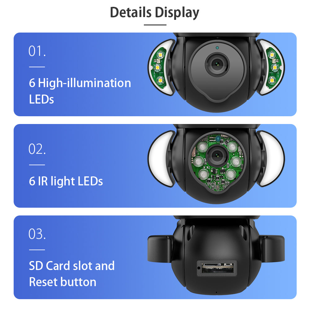 Tuya Camera 4G SIM Card IP Surveillance Camera Outdoor 4MP Floodlight Voice IR Night Vision Security Protection Camera