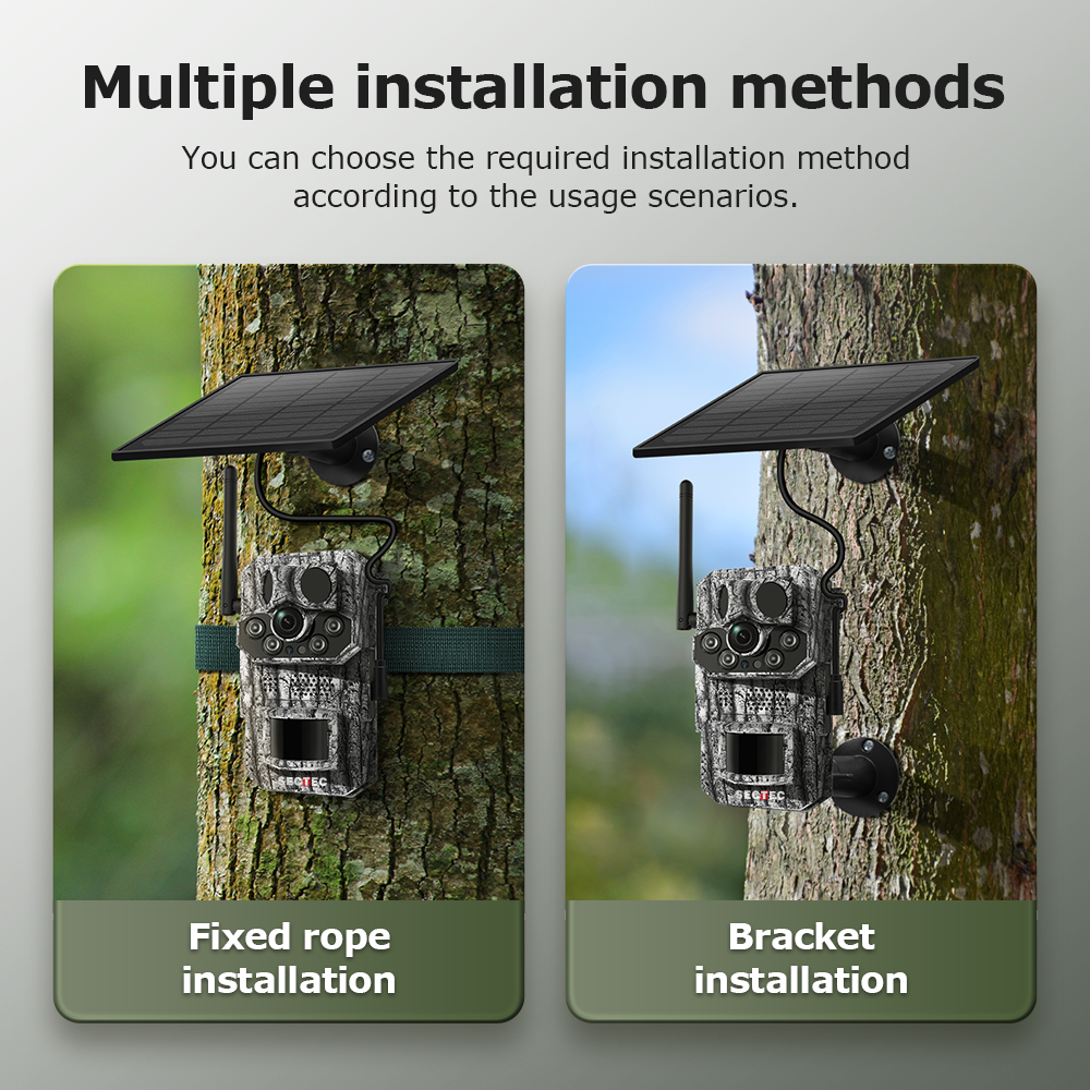 SHIWOJIA GPS Tracking 4G Solar Trail Camera 3MP Super HD PIR Motion Detection IP66 Waterproof Wide Range Detection Night Vision
