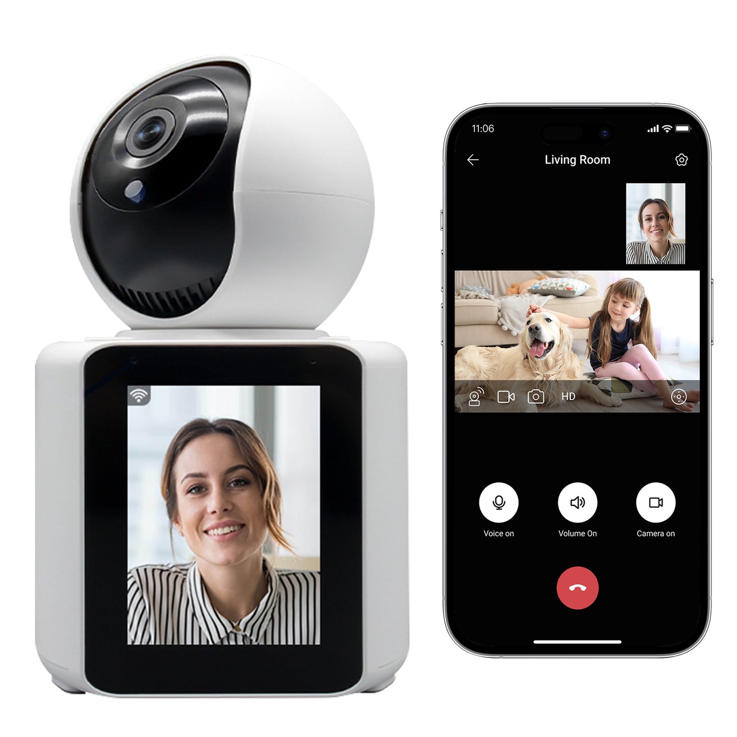 SHIWOJIA One Key Video Call / Hang Up Smart Camera 2MP HD Image Motion Tracking And Alarm