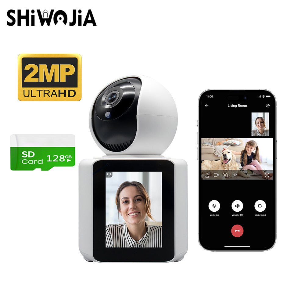 SHIWOJIA One Key Video Call / Hang Up Smart Camera 2MP HD Image Motion Tracking And Alarm