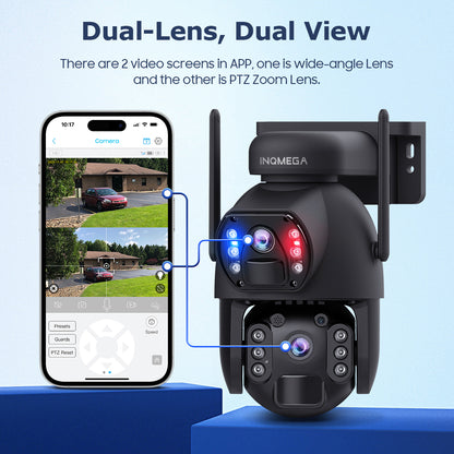 SHIWOJIA 6MP Dual PIR Dual Lens IP67 Metal Solar Battery PTZ 4G Solar Camera Outdoor Surveillance Camera Night Vision 