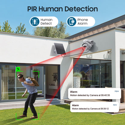 SHIWOJIA 515 6MP Solar Powered Security Camera 24/7 HD Night Vision Motion Detection Outdoor Surveillance