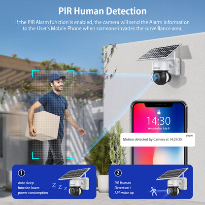 SHIWOJIA 3MP Solar Camera 4G SIM / WIFI Security Outdoor Recording Humanoid Tracking Floodlight Solar Battery PTZ Camera 