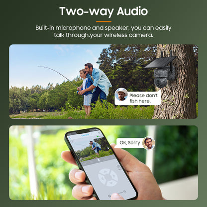 SHIWOJIA 517C Solar Cellular Trail Camera,4G SIM /WIFI Hunting Camera,360° PTZ,Live 3PM Video,IR Infrared,Game Cameras with Motion Activated Waterproof.Built-in Battery