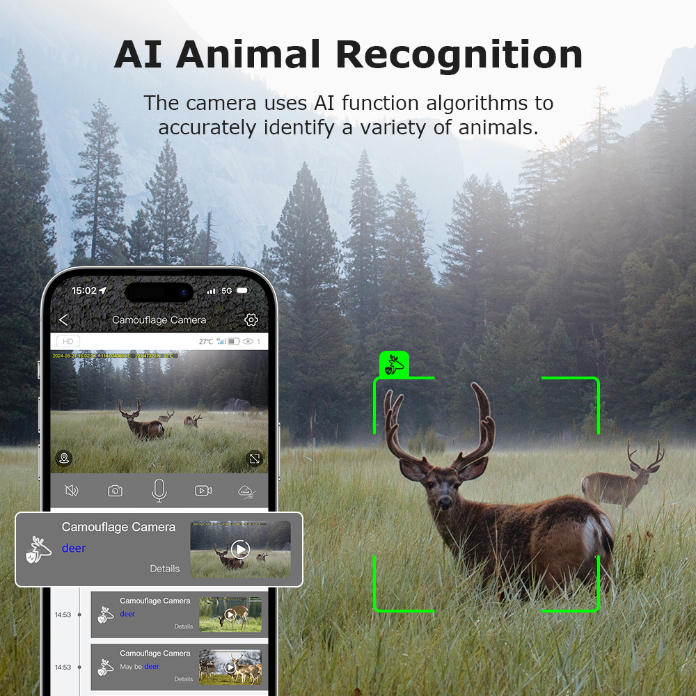 SHIWOJIA GPS Tracking 4G Solar Trail Camera 3MP Super HD PIR Motion Detection IP66 Waterproof Wide Range Detection Night Vision