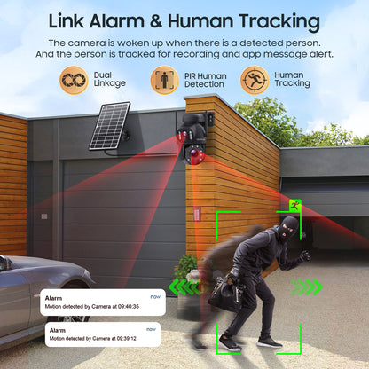 SHIWOJIA 10X Optical Zoom 4G SIM / WIFI Cellular Security Camera Dual-Lens,Dual View 6MP Solar Camera Wireless Outdoor,Siren Alarm,Color Night Vision,Dual Screen. Built-in Battery 