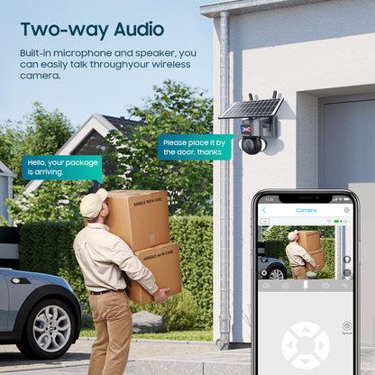 SHIWOJIA 3MP Solar Camera 4G SIM / WIFI Security Outdoor Dual Lens Recording Humanoid Tracking Camera+Floodlight+Alarm Solar Battery PTZ Camera