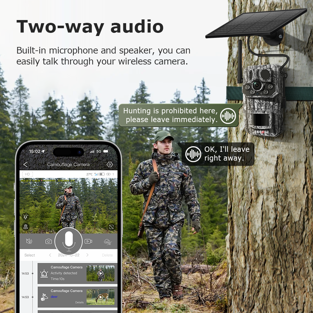 SHIWOJIA GPS Tracking 4G Solar Trail Camera 3MP Super HD PIR Motion Detection IP66 Waterproof Wide Range Detection Night Vision