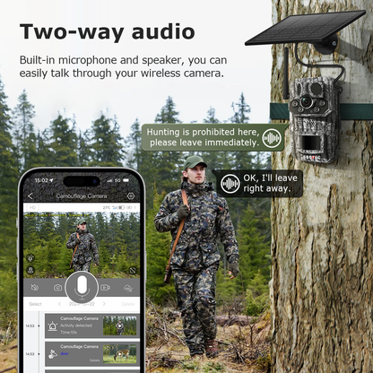 SHIWOJIA GPS Tracking 4G Solar Trail Camera 3MP Super HD PIR Motion Detection IP66 Waterproof Wide Range Detection Night Vision