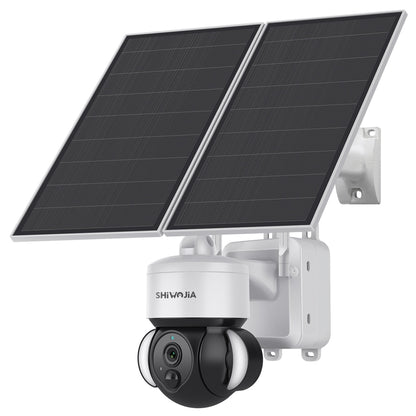 SHIWOJIA 3MP Solar Camera 4G SIM / WIFI Security Outdoor Recording Humanoid Tracking 20W 24/7 hours Solar Battery Floodlight PTZ Camera