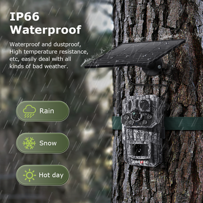 SHIWOJIA GPS Tracking 4G Solar Trail Camera 3MP Super HD PIR Motion Detection IP66 Waterproof Wide Range Detection Night Vision