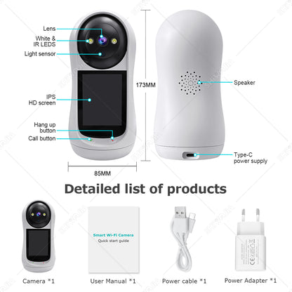 SHIWOJIA Two-Way Video Call Smart Camera 3MP HD Image Quality Color & IR Night Vision Camera