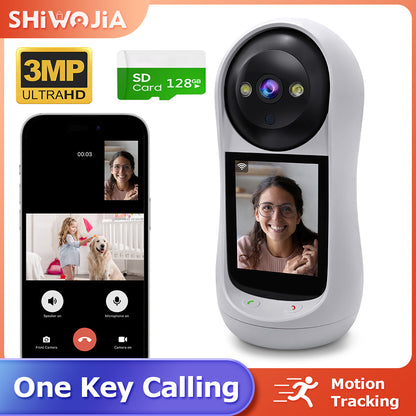 SHIWOJIA Two-Way Video Call Smart Camera 3MP HD Image Quality Color & IR Night Vision Camera