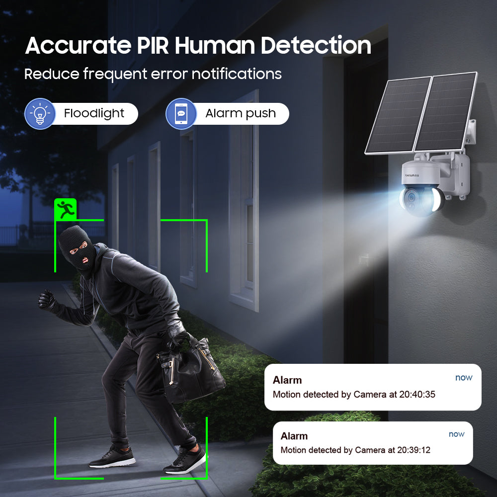 SHIWOJIA 3MP Solar Camera 4G SIM / WIFI Security Outdoor Recording Humanoid Tracking 20W 24/7 hours Solar Battery Floodlight PTZ Camera