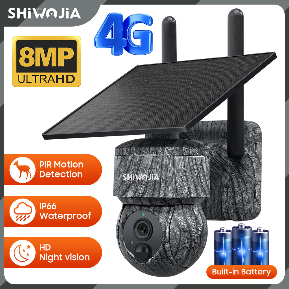 8MP Solar-Powered Surveillance Camera - Enhanced Night Vision &amp; Motion Detection for Ultimate Security"