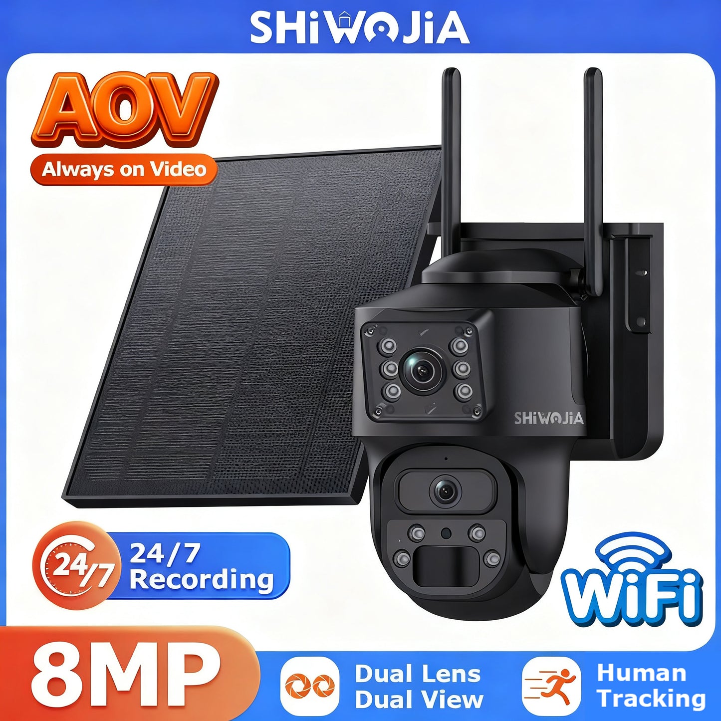 537AOV 8MP 4G Smart Camera — Dual PIR, True 24/7 Protection