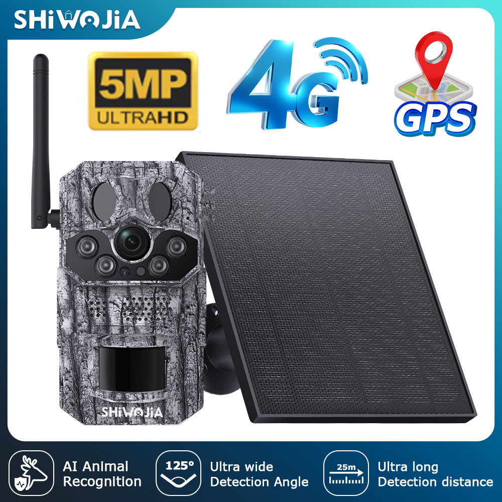 ShiWoJia 808 5MP Hunting Trail Camera – Solar, Night Vision, Outdoor Wildlife Cam