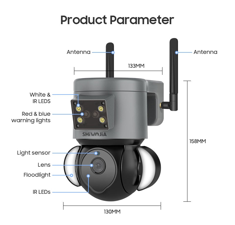 5MP 4G SIM Security Camera Tuya WIFI Surveillance Camera with Anti-theft Siren Alarm CCTV Cameras Alexa Google Motion