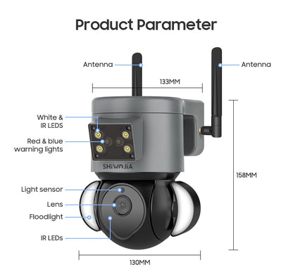 5MP 4G SIM Security Camera Tuya WIFI Surveillance Camera with Anti-theft Siren Alarm CCTV Cameras Alexa Google Motion
